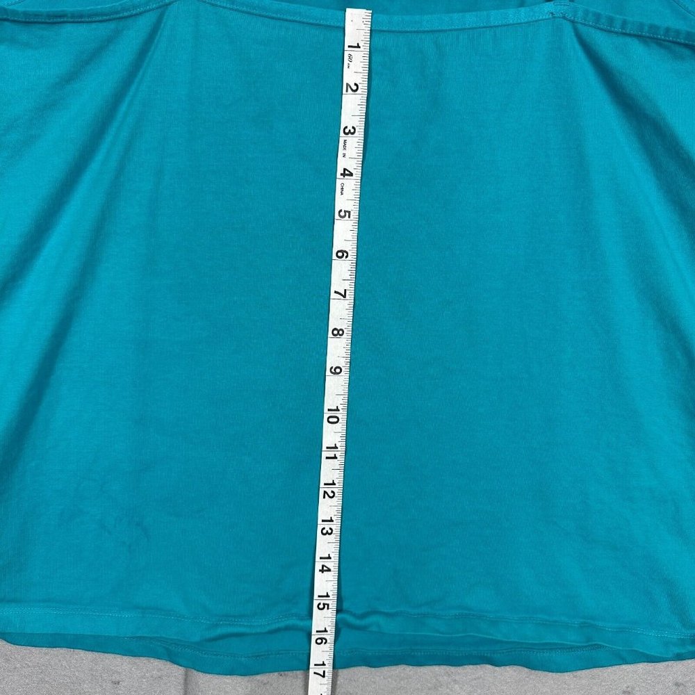 CJ Banks Womens Tank Top Sleeveless Spaghetti Strap Blue Turquoise Size 1X - Picture 5 of 7